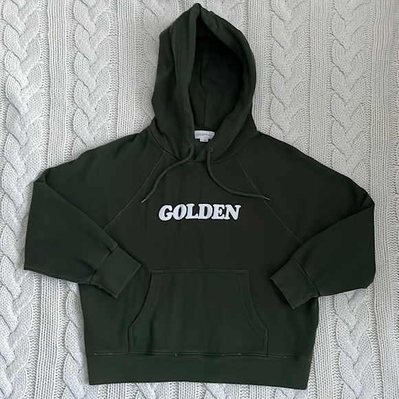 Golden by TNA Cropped Dark Green Pullover Hoodie - Picture 1 of 7
